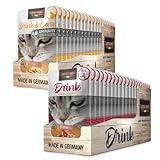 Leonardo Drink [Packung mit 2 Boxen à 20 x 40 g, insgesamt 40 Umschläge] Katzengetränk | Fleischbrühe mit Streifen | Ergänzungsfutter für Katzen (Huhn und Rindfleisch)