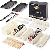Virklyee Sushi Making Kit - 17 Stück DIY Set Mit Mehreren Formen, Matten, Teller, Essstäbchen (Weiß)
