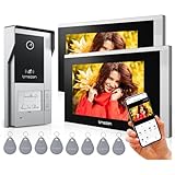 TMEZON WLAN IP 1080P Video Türsprechanlage 2-familienhaus,7''IP Touchscreen,APP/Swipe Card Unlock,Aufnahme und Wiedergabe,Bewegungsmeldung,Türsprechanlage mit türöffner,4 Draht Technik