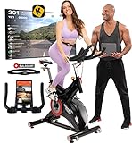 Miweba Sports Profi Indoor Cycling Bike MS500 | 25 Kg Schwungmasse - Traglast 150 Kg - Fitness Heimtrainer Fahrrad - Pulsmessung - Stufenfreie Widerstandsverstellung - Speedbike - Ergometer