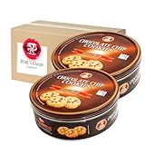 Dänische Butterkekse Chocolate Chip Cookies, Gebäckmischung Dose 2er Pack (2 x 454 g) von Pere's Candy® Box mit Geschenk