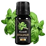 Aromaholik Basilikumöl BIO 100% naturrein – Ätherische Öle für Diffuser & Aroma Diffuser – Zertifiziertes ätherisches Öl aus Indien – Basil Essential Oils 10ml für Sauna & Massage