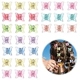 JJUNW Schmetterling Haarspange Klein, 30 Stück Glitzer-Schmetterling-Haarspangen, Mini Schmetterling Haarspangen Süße Mini Haarspiralen Clip Schmetterling Haarschmuck für Kinder Frauen(Stil B)