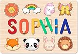Personalisiertes Namenspuzzle für Kinder, personalisierte Babygeschenke, Geschenke zum 1. Geburtstag, Holzpuzzles für Kleinkinder, Frühlernspielzeug für Jungen oder Mädchen