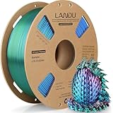 LANDU Silk PLA Filament Tricolor 1,75mm 1kg 3D Drucker Filament 3 Color PLA Filament Silk Hochglänzende Oberfläche Maßgenauigkeit +/-0.02mm,Rot Blau Grün