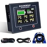 ECO-WORTHY Batterie Monitor 200A 12V/24V/36V/48V, 3,5' Touchable Display Batteriemonitor mit Alarm,10-100V Li-Ion/LiFePO4/AGM/Gel-Batterien Batterietester für Wohnmobile, Solaranlagen