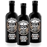 Schietbüddel Rum | Kokos Rum Likör 40% Vol. | Rum mit Kokosgeschmack und feinen Schokoladenaroma und Vanilleextrakt (3x 0.7 l)