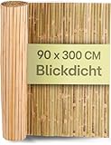 Praknu Bambus Balkon Sichtschutz - FSC® Zertifizierter, Natürlicher Bamus - Vielseitig Einsetzbar Im Innen- Und Außenbereich - Perfekt Für Balkone Und Gärten - 90 x 300cm