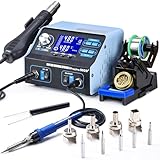 Lötstation, Preciva 992D+ Heißluftlötstation 750W Entlötstation Repairing-Station Heißluft Station Profi 2 in 1 Lötstation Lötkolben 200-480℃