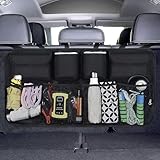 URAQT Kofferraum Organizer Auto, 100x45 cm Auto Aufbewahrungstasche, Kofferraumtasche, Wasserdichten Taschen mit Starkes elastisches, Zauberstabstruktur für SUV, Schwarz