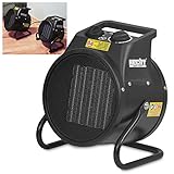 HECHT Keramik Heizstrahler (NEU) – Tragbare Heizer mit 2000W oder 3000 Watt – Thermostat – Überhitzungsschutz – allergikerfreundlich – leise – Elektroheizkörper für z.B. Wohnzimmer, Badezimmer, Büro