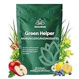Grüne Entgiftungspulver, 200g Superfood Pulver Helfer, Greens Pulver, Pflanzenpulver mit Matcha, Gerstengras, Heidelbeeren, Rich in Macronutrients, Micronutrients & Fiber