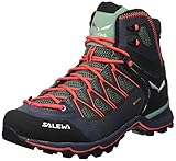 Salewa WS Mountain Trainer Lite Mid Gore-TEX Damen Trekking- & Wanderstiefel, Grün (Feld Green/Fluo Coral), 38 EU