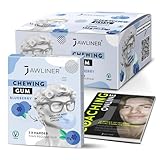 JAWLINER Kaugummi Jawline Trainer - Kiefertrainer - jawline mewing gum - 2x härter als normales Kaugummi -hard chewing gum Blaubeergeschmack 130g (48 Streifen)