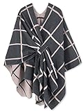 Amazon Brand - HIKARO Damen Poncho Strick Cape Mode Wendbar Schal Umhang Elegant Cardigan Kreativer Mantel Herbst Festliche Geschenke für Mädchen