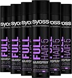 Syoss Haarspray Full Hair 5 Haltegrad 4 (6 x 400 ml), extra starkes Styling Spray für sichtbare Fülle und Haarverdickungs-Effekt, Volumen Spray verleiht bis zu 48 h Halt