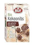 RUF Bio Kakao Nibs, 100% grob gehackte Kakao-Bohnen, mit zart herber Kakao-Note, vegan & in Bio-Qualität, als Topping für Bowls & Desserts, 1 x 150g