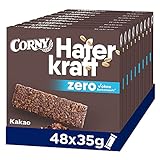 Haferriegel Corny Haferkraft Zero Kakao, ohne Zuckerzusatz, 125 kcal pro Riegel, vegan, 48x35g