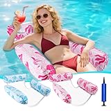 GCRQ Luftmatratze Pool Wasser Wasserhängematte, 2 Stück Mehrzweck Pool-Hängematte mit Schwimmenden Stühlen, für Schwimmbad, Strand und Sommer-Pool, Spielzeug für Partys und Geschenke (Blau, Rosa)