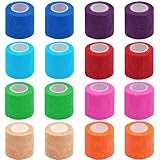 Clooflar Selbstklebender Verband,16 Rollen 5cm x 4.5m Elastische Verbandsmaterial Selbsthaftende Bandage,Fixierbinde Haftbandage Selbstklebend für Sport und Erste Hilfe Vet Wrap Hund Pferde