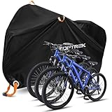 toptrek Fahrradabdeckung für 3 Fahrräder, 220 x 120 x 110 cm Hochwertige Wasserdicht 210D Oxford-Gewebe Fahrradgarage Outdoor Fahrrad Abdeckplane mit Schlossösen Sonnenschutz Reißfestigkeit mit Beutel