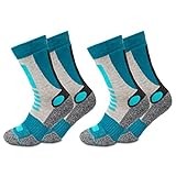 Occulto Wandersocken Damen 2er Pack (Modell: Gerlinde) Türkis-Grau 39-42