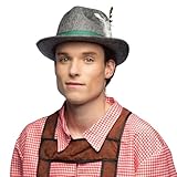 Boland - Tiroler Hut, Kopfbedeckung für Erwachsene, Filzhut für Bierfest oder Bayer Kostüm, Festival, Karneval oder Mottoparty, Grau