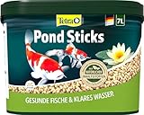 Tetra Pond Sticks - Fischfutter für alle Teichfische, unterstützt gesunde Fische und klares Wasser im Teich, 7 L Eimer