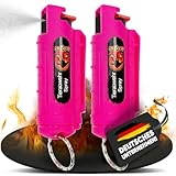 2 x Wilhelm Pfefferspray 16 ml Schlüsselanhänger pink Tierabwehr Selbstverteidigung CS Gas KO Spray hochdosiert (ca. 2 Mio. Scoville) effektives Verteidigungsspray