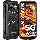 DOOGEE V MAX Plus 5G 36GB+512GB Dreifachkamera 200MP + 20MP Nachtsicht 6.6' FHD+ 120Hz 22000mAh/33W Tenguet 7050 Android 14 IP68IP69K All Phone