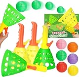 EOGRFW Fangballspiel für Kinder,Fangball-Spiel mit 4 Fangbecher und 6 Bälle,Outdoor Spiele für Kinder,Ballspiel für Garten,Park,Strand,Hinterhof,Kindergeburtstag Mitbringsel