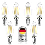 Wenscha E14 Kerze C35 LED Lampe, 6er 4W E14 Glühbirne...