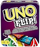 UNO Flip - Das klassische Kartenspiel mit neuem Twist in robuster Metalldose, für die ganze Familie und Kinder ab 7 Jahren, GDG37