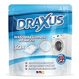 DRAXUS 30x Waschmaschinenreiniger Tabs im Vorratspack I Kraftvoller Reiniger entfernt Ablagerungen, Gerüche & Kalk | Sorgt für Glanz und Sauberkeit