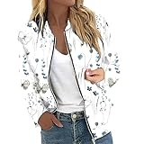 Damen Langarm Zipper Up Fashion Cropped Bomber Outwear Jacken Casual Herbst Winter Dünne Mäntel