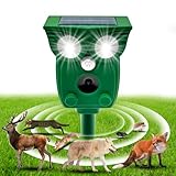 Ultraschall-Katzenvertreiber, geeignet für Gärten, solarbetriebener Wühlmausvertreiber, ausgestattet mit 4 Einstellungsmodi, LED-Blitzlicht und PIR-Sensor, wirksam gegen Katzen, Hunde, Vögel-805-2