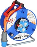 Brennenstuhl CEE 230V Camping-Kabeltrommel (25m H07RN-F 3G2,5 Kabel in orange, Kabeltrommel mit 2 CEE-Steckdosen, für den ständigen Einsatz im Außenbereich IP44, Made in Germany)