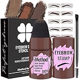 iMethod Augenbrauen Stempel und Augenbrauen Schablonen Kit Augenbrauen Stempel und Shaping Kit für Perfekte Braue, 20 Augenbrauenstempel Schablonen Kit, Langlebig, Wasserdicht, Dunkelbraun