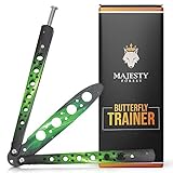 MAJESTY FOREST® Butterfly Trainer Gamma mit E-Book zum Tricks lernen - Legales Balisong Messer mit stumpfer Klinge als Trainingsmesser