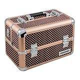 anndora Beauty Case Kosmetikkoffer Schmuckkoffer 21 Liter Alu braun mit Punkten