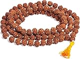 Artcollectibles India Energized 5 Mukhi Gesicht Rudraksh Mala, Rudraksha 6 mm, 108 Perlen, zertifiziert, energetisiert, spirituelles Yogas