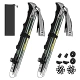 Zentiva Wanderstöcke Nordic Walking Stöcke Damen und Herren,Faltbar wanderstöcke Teleskop 110-135cm,Ultraleichte Trekkingstöcke aus Aluminium,Klemmverschluss mit 4 Paar Gummipuffers (Armee grün)