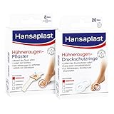 Hansaplast Hühneraugen Pflaster 1er Pack (1 x 8 Stück), Heftpflaster zur Entfernung von Hühneraugen + Hansaplast Hühneraugenringe 20 Stück, Hühneraugen Pflaster für sofortige Schmerzlinderung