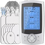 VCKHRRY TENS EMS Gerät, Wiederaufladbare Reizstromgerät Elektrische Muskelstimulation Massage mit 2 Kanäle 36 Trainingsprogramme 10 Elektroden Pads, Muskelaufbau am Bein, Rücken, Schulter, Nacken