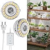 SANSI LED Pflanzenlampe, 10W (entspricht 150 Watt), Vollspektrum-2-Kopf Lampe für Zimmerpflanzen, hängende Pflanzenlichter mit time-Schalter für Zimmerpflanzenregal, Gewächshaus, Hydrokultur