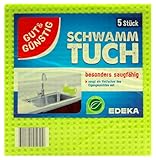 Gut & Günstig Schwammtuch 5 Stück, 15er Pack (15 x 5 St.) Mehrfarbig