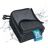 TOHADRILL 3 Stück Auto Trockentuch XXL, Ultra Wipes Trockentücher, Mikrofasertücher, Quick Dry Towel, für Duschkabine, Auto, Haushalt, Camping(60 × 40 cm)