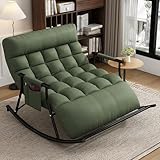 Doppelliegender Schaukelstuhl für Schlafzimmer & Außenbereich – Modernes Design mit Seitentaschen Armlehnen Perfekt zum Entspannen auf Balkon & Wohnzimmer