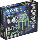 Geomag, Glow Recycled, Magnetische Konstruktionen mit Leuchteffekt, Magnetstäbe, die im Dunkeln Leuchten, 25-teilige Packung, 100% Recycling-Kunststoff