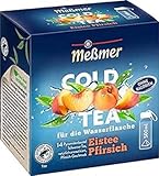 Meßmer Cold Tea Eistee Pfirsich | Für die Wasserflasche | ohne Zucker | ohne Kalorien | Alternative zu zuckerhaltigen Getränken wie Limonade oder Saft | 14 Pyramidenbeutel